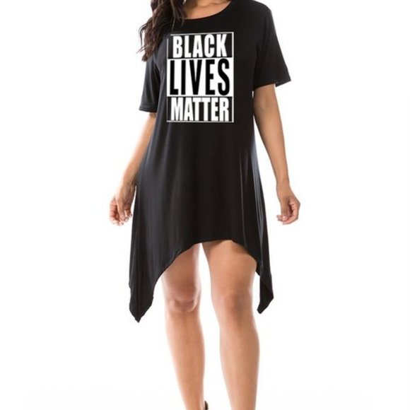 BLACK LIVES MATTER GRAPHIC OVERSIZED TEE DRESS - Picture 4 of 5